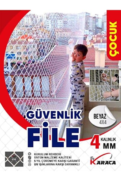 Çocuk Güvenlik Filesi 4mm İp Kalınlığı 2x2 Gözenekli