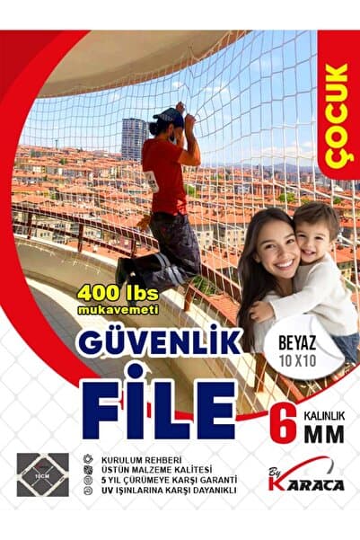 2 5x2 Balkon Çocuk Güvenlik Filesi 6mm 10x10 İp Kalınlığı