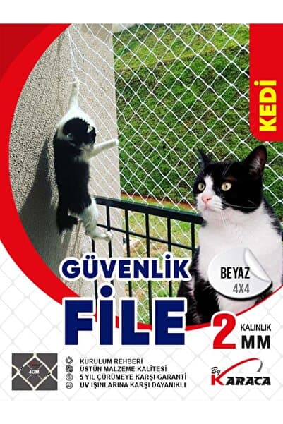 Kedi Güvenlik Filesi 2mm İp Kalınlığı