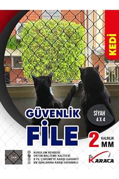 Kedi Güvenlik Filesi 2mm İp Kalınlığı 4x4 Gözenekli