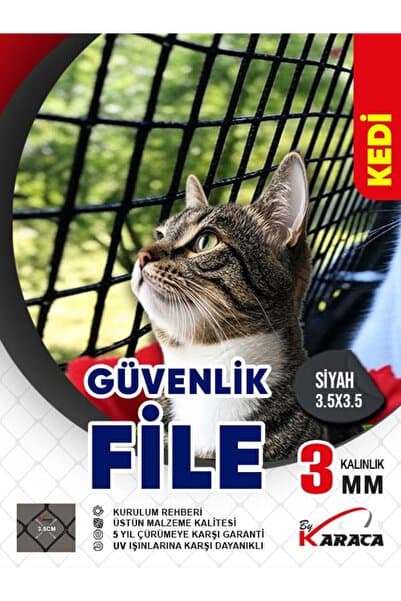 Kedi Güvenlik Filesi 3mm İp Kalınlığı